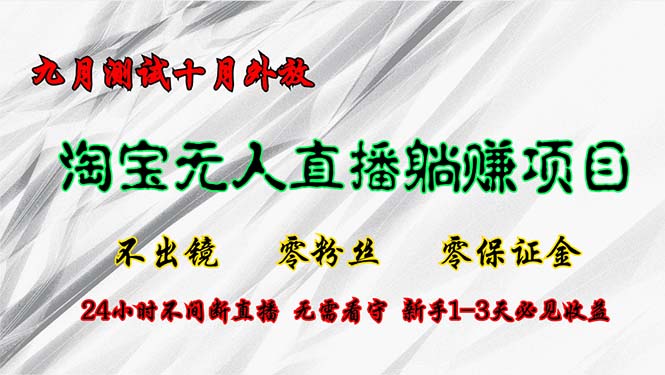 （12862期）淘宝无人直播最新玩法，九月测试十月外放，不出镜零粉丝零保证金，24小…-搞钱情报局