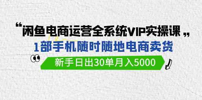 （9547期）闲鱼电商运营全系统VIP实战课，1部手机随时随地卖货，新手日出30单月入5000-搞钱情报局