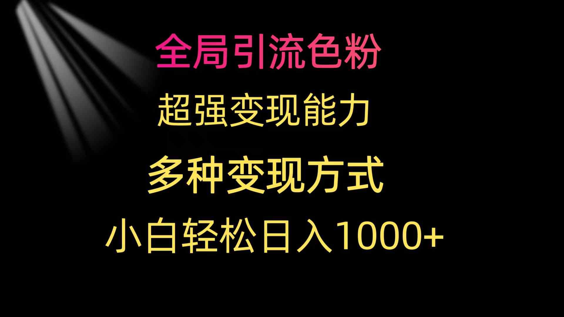 （9680期）全局引流色粉 超强变现能力 多种变现方式 小白轻松日入1000+-搞钱情报局