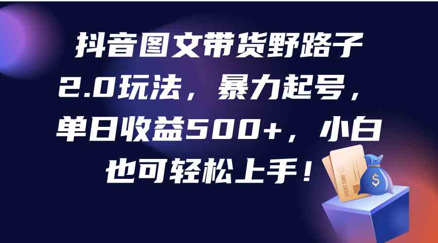 （9790期）抖音图文带货野路子2.0玩法，暴力起号，单日收益500+，小白也可轻松上手！-搞钱情报局