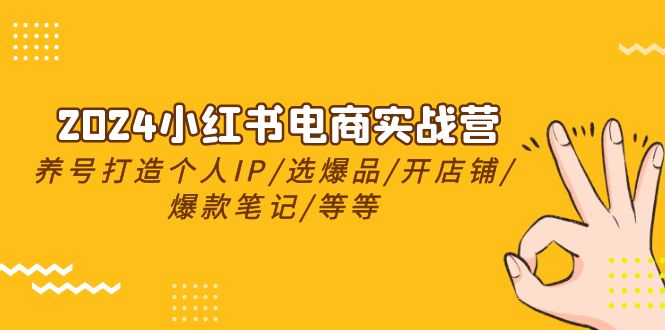 （10376期）2024小红书电商实战营，养号打造IP/选爆品/开店铺/爆款笔记/等等（24节）-搞钱情报局