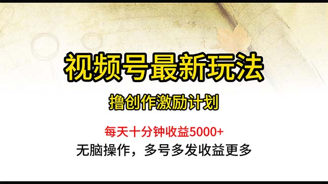 （10591期）视频号最新玩法，每日一小时月入5000+-搞钱情报局