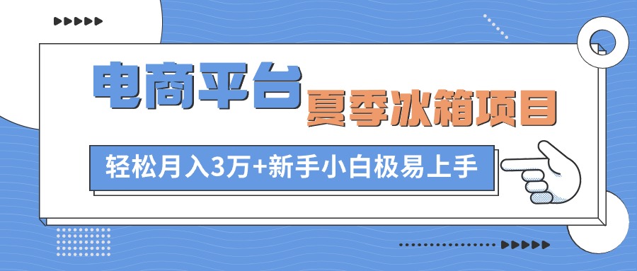 （10934期）电商平台夏季冰箱项目，轻松月入3万+，新手小白极易上手-搞钱情报局