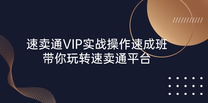 （10935期）速卖通 VIP实战操作-速成班，带你玩转速卖通平台（23节）-搞钱情报局