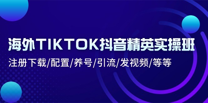 （10998期）海外TIKTOK抖音精英实操班：注册下载/配置/养号/引流/发视频/等等-搞钱情报局