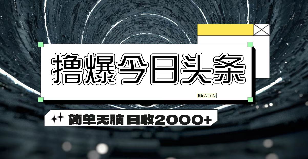 （11665期）撸爆今日头条 简单无脑操作 日收2000+-搞钱情报局