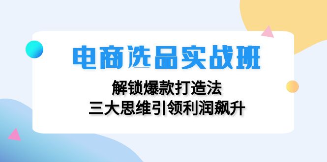 （12398期）电商选品实战班：解锁爆款打造法，三大思维引领利润飙升-搞钱情报局