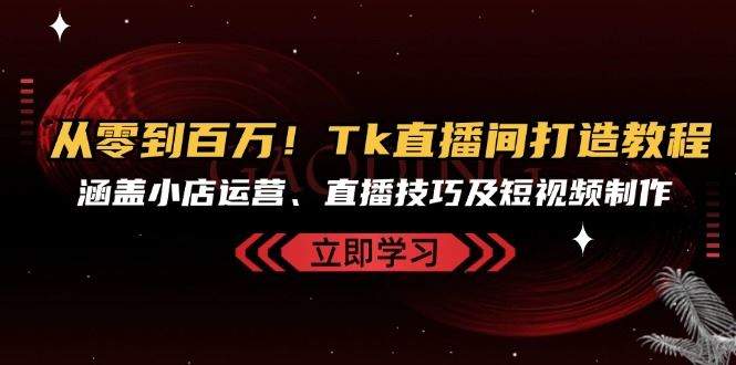 （13098期）从零到百万！Tk直播间打造教程，涵盖小店运营、直播技巧及短视频制作-搞钱情报局